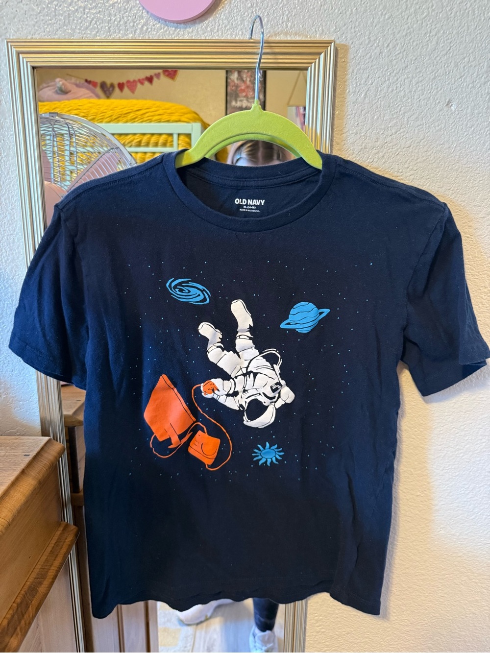 Old Navy Navy Kids' Astronaut Graphic Tee with Orange & Light Blue Accents